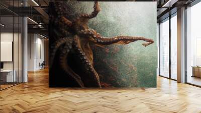 closeup of beautiful octopus swimming. Wall mural