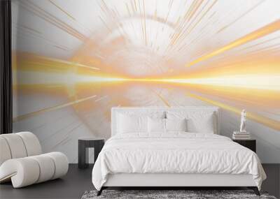 Gleaming speed rush. Warp energy. Hi-tech. Sci-fi. Speed lines. Motion blur. Zoom focus. Light flash. Isolated transparent PNG background. Technology and futurism. Speed waves. Wall mural