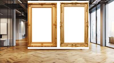 Set of golden frames - Isolated transparent PNG background - Premium pen tool cutout Wall mural