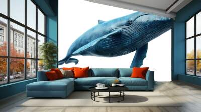 Big blue whale, cut out - stock png. Wall mural