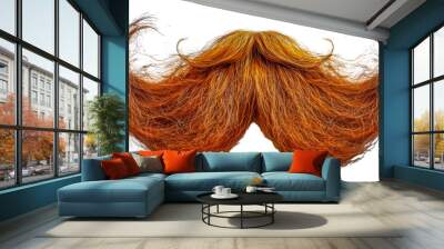 Orange abstract mustache design, cut out - stock png. Wall mural