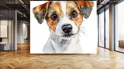 Playful dog portrait, cut out - stock png. Wall mural