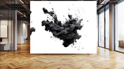 Set of black ink explosion, cut out - stock png.	 Wall mural