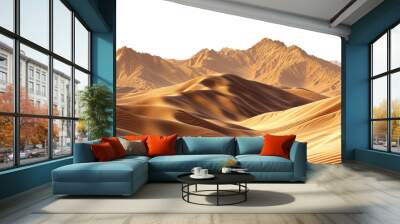 Tranquil desert dunes under the silence of night, cut out - stock png. Wall mural