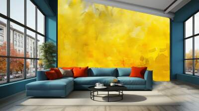 Yellow and orange watercolor abstract pattern Wall mural