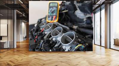 Check and repair the Maintenance of Motorcycle carburetor,Maintenance,Motorcycle Engine. Wall mural