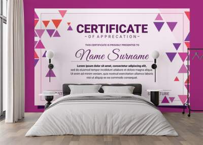 Elegant and modern certificate with a fun event Wall mural