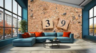 Number 39, number cube in natural concept.	
 Wall mural