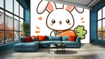 A rabbit holding a carrot Adobe Illustrator Artwork Wall mural