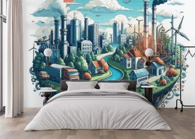 This vector image shows the importance of the environment.

 Wall mural