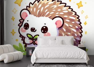 Vector image of a hedgehog Wall mural