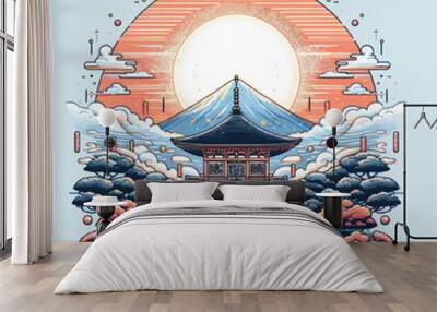 vector of sunrise design  Wall mural