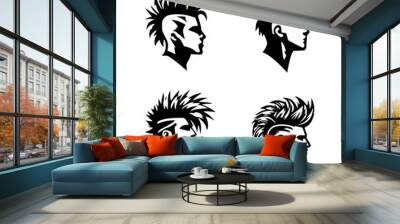 man with mohawk hairstyle (artwork 1) Wall mural