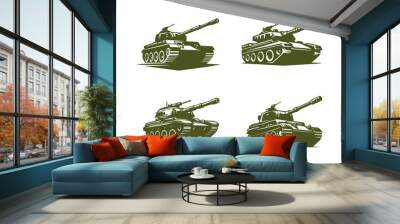 vector set of battle tank logo (artwork 1) Wall mural