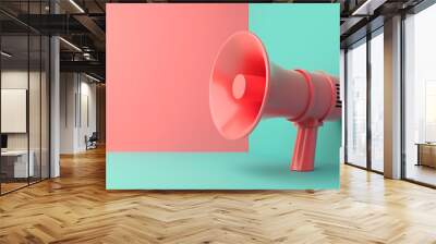 A megaphone with blank space. a symbol of communication or amplification. Wall mural