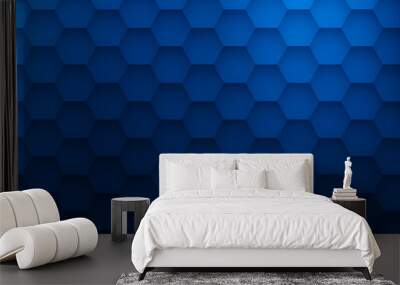 Abstract blue geometric background with hexagons. Vector illustratio Wall mural