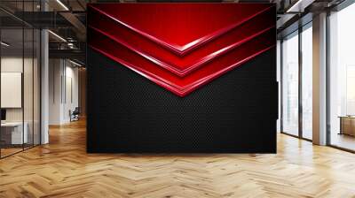 Black and red metal texture background. Vector illustration Wall mural