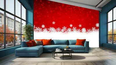 Christmas background with snowflakes. Abstract vector illustration Wall mural