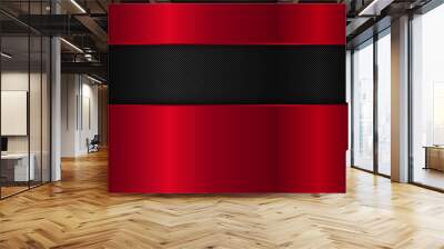 Red and black metal background. Abstract vector illustration Wall mural