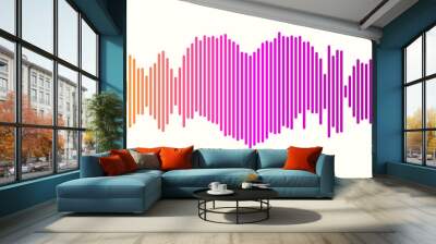 Sound wave. Heart shape. Music equalizer. Abstract vector illustration Wall mural