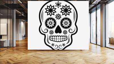 Sugar skull icon. Day of the Dead. Vector illustration Wall mural