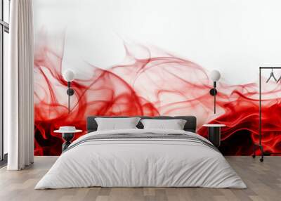 Abstract red smoke flames transparent texture - Generative AI Wall mural