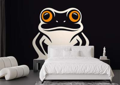 Frog toad logo dark background vector Wall mural