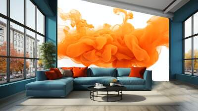 Transparent orange smoke cloud isolated - Generative AI	 Wall mural