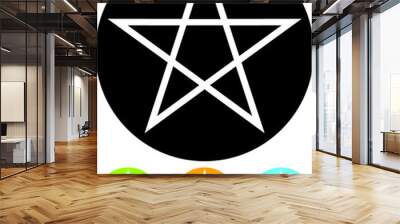 Pentagram occultism star vector icon isolated Wall mural