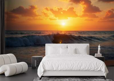 sunset on the beach Wall mural