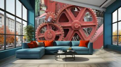 Industry - Old cogs and gears Wall mural