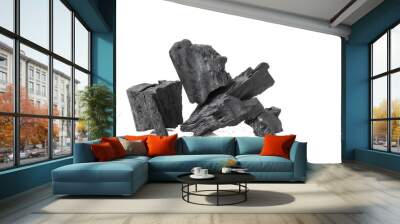 black charcoal on white background Wall mural