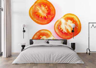 Fresh tomatoe isolated on white background, Raw food Wall mural