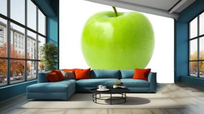 Green apple on white background, fruit healthy concept Wall mural