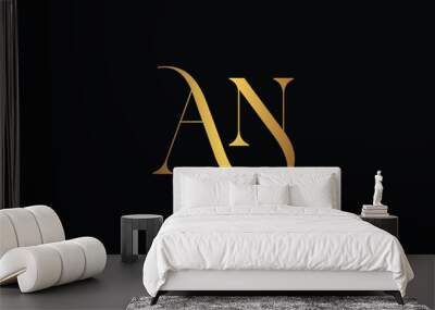 Creative AN, NA, initial monogram elegant vector logo template Wall mural