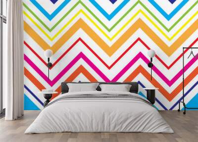 Seamless pattern with colorful chevron design Wall mural