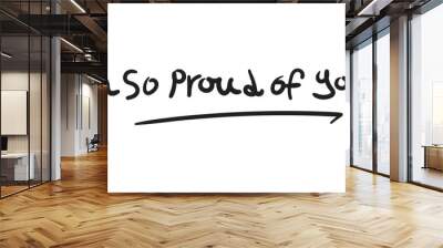 I'm So proud of you. Hand drawn lettering phrase. Inspirational and motivational quote. Vector Wall mural