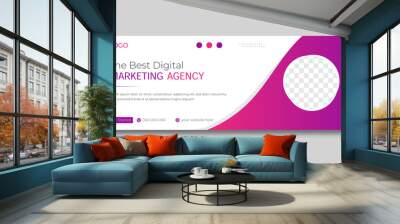 Modern abstract creative corporate Facebook cover design vector template  for digital marketing agency. Wall mural