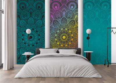 Set of yoga mat vector pattern Wall mural