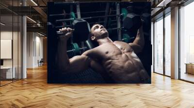 Male bodybuilder, fitness model Wall mural