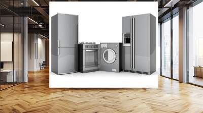 picture of household appliances on a white background Wall mural