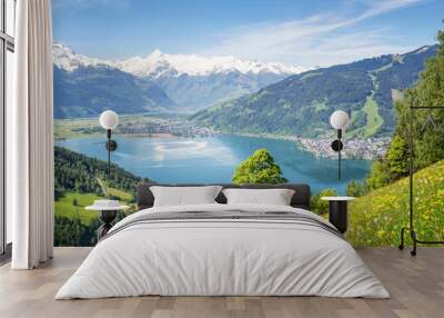 View over Zell am See in Summer, Austria Wall mural