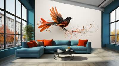 bird vector art Wall mural