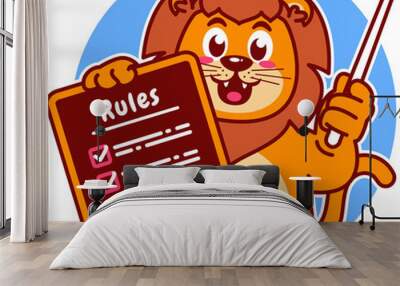 A cartoon Tiger holding a Rule Board Wall mural