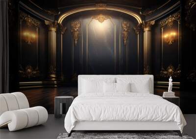 Classy black and gold room Wall mural