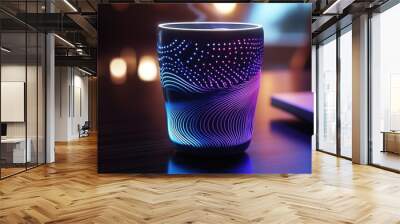 Illuminated Cup with Abstract Pattern Wall mural