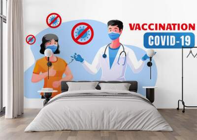 People get vaccine to protected from covid-19
 Wall mural