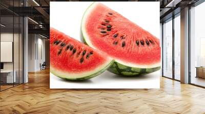 Two Slices of Watermelon with Black Seeds Wall mural