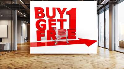 Buy one get one free with shopping cart Wall mural