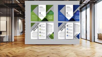 Medical tri-fold brochure Design template Abstract background. Creative concept Wall mural